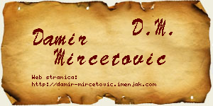 Damir Mirčetović vizit kartica